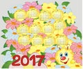 Cartoon caterpillar. Calendar 2017 year