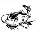 Cartoon Catfish vector illustration isolated