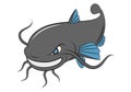 Cartoon catfish, vector Royalty Free Stock Photo