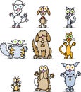 Cartoon Cats and Dogs Royalty Free Stock Photo