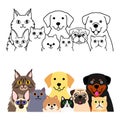Cartoon cats and dogs group Royalty Free Stock Photo