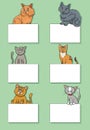 cartoon cats and kittens with cards design set Royalty Free Stock Photo