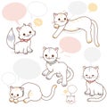 Cartoon cats with speech bubbles. Vector illustration