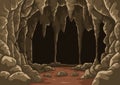 Cartoon the cave with stalactites