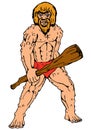 Cartoon caveman holding club