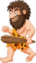 Cartoon caveman holding club Royalty Free Stock Photo