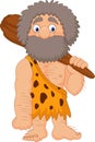Cartoon caveman holding club Royalty Free Stock Photo