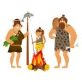 Cartoon cavemen family