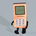 Cartoon cell phone with cute and funny emotional f