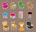 Cartoon chair furniture stickers