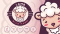 Cartoon character adorable animal lamb logo