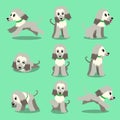 Cartoon character afghan hound dog poses set