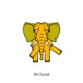 Funny big elephant color Royalty Free Stock Photo