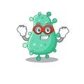 A cartoon character of agrobacterium tumefaciens performed as a Super hero