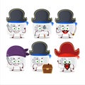 Cartoon character of air conditioner outdoor with various pirates emoticons