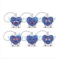 Cartoon character of angel heart necklace with sleepy expression