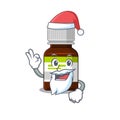 Cartoon character of antibiotic bottle Santa having cute ok finger