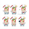 Cartoon character of apple mojito with various chef emoticons Royalty Free Stock Photo