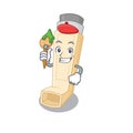 Cartoon character of asthma inhaler Artist with a brush