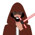 Cartoon character. Avatar symbol. Jedi knight. Vector Royalty Free Stock Photo