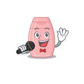 Cartoon character of baby cream sing a song with a microphone