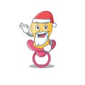 Cartoon character of baby pacifier Santa having cute ok finger Royalty Free Stock Photo