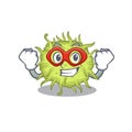 A cartoon character of bacteria coccus performed as a Super hero