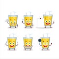 Cartoon character of banana juice with various chef emoticons Royalty Free Stock Photo