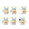 Cartoon character of banana smoothie with various chef emoticons Royalty Free Stock Photo