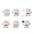 Cartoon character of baseball with various chef emoticons Royalty Free Stock Photo