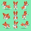 Cartoon character basenji dog poses