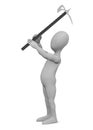 Cartoon character with battle axe Royalty Free Stock Photo
