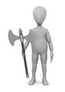 Cartoon character with big axe Royalty Free Stock Photo