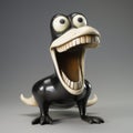 Funny Yawning Crocodile-style Statue With Open Mouth