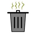 Cartoon character black smelly trash. Vector illustration. stock image.