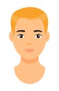Cartoon character, blond man, guy with fair hair, avatar or portrait of handsome male, web user