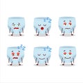 Cartoon character of blue baby diapers with sleepy expression