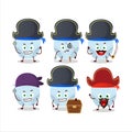 Cartoon character of blue baby diapers with various pirates emoticons