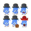 Cartoon character of blue gloves with various pirates emoticons