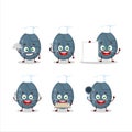 Cartoon character of blue grey easter egg with various chef emoticons Royalty Free Stock Photo