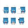 Cartoon character of blue lugage with various chef emoticons Royalty Free Stock Photo