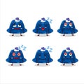 Cartoon character of blueberry pudding with sleepy expression Royalty Free Stock Photo