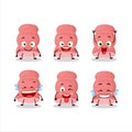 Cartoon character of boiled sausage with smile expression