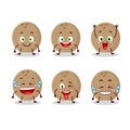 Cartoon character of brown coconut with smile expression