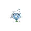 Cartoon character of Businessman blue potion wearing glasses