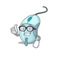 Cartoon character of Businessman computer mouse wearing glasses