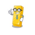 Cartoon character of Businessman gold bar wearing glasses