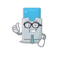 Cartoon character of Businessman key card wearing glasses