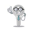 Cartoon character of Businessman key wearing glasses Royalty Free Stock Photo