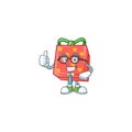 Cartoon character of Businessman love gift red wearing glasses